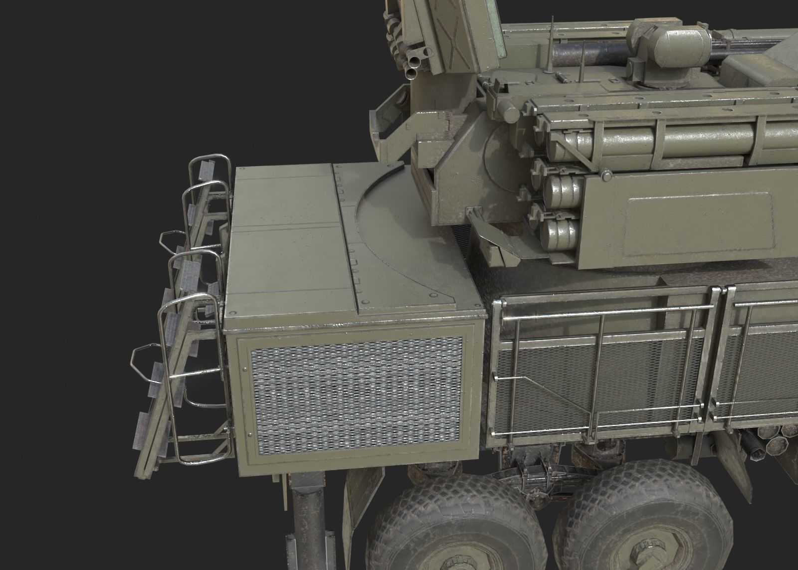 Russian Army Pantsir S1 shell close air defence system Low-poly 3D model_7