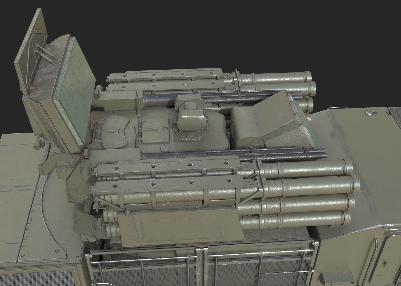 Russian Army Pantsir S1 shell close air defence system Low-poly 3D model_6