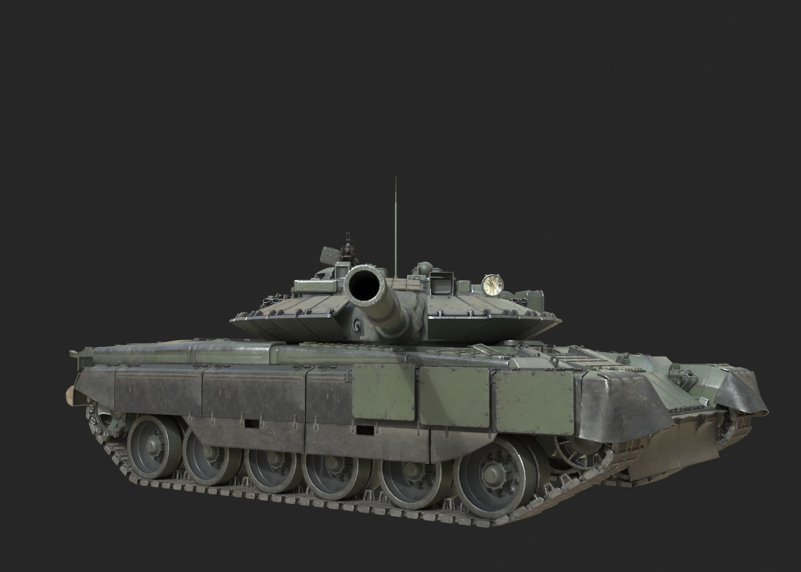 Russian Army T-80BVM T80BVM Main Battle Tank Low-poly 3D model_7