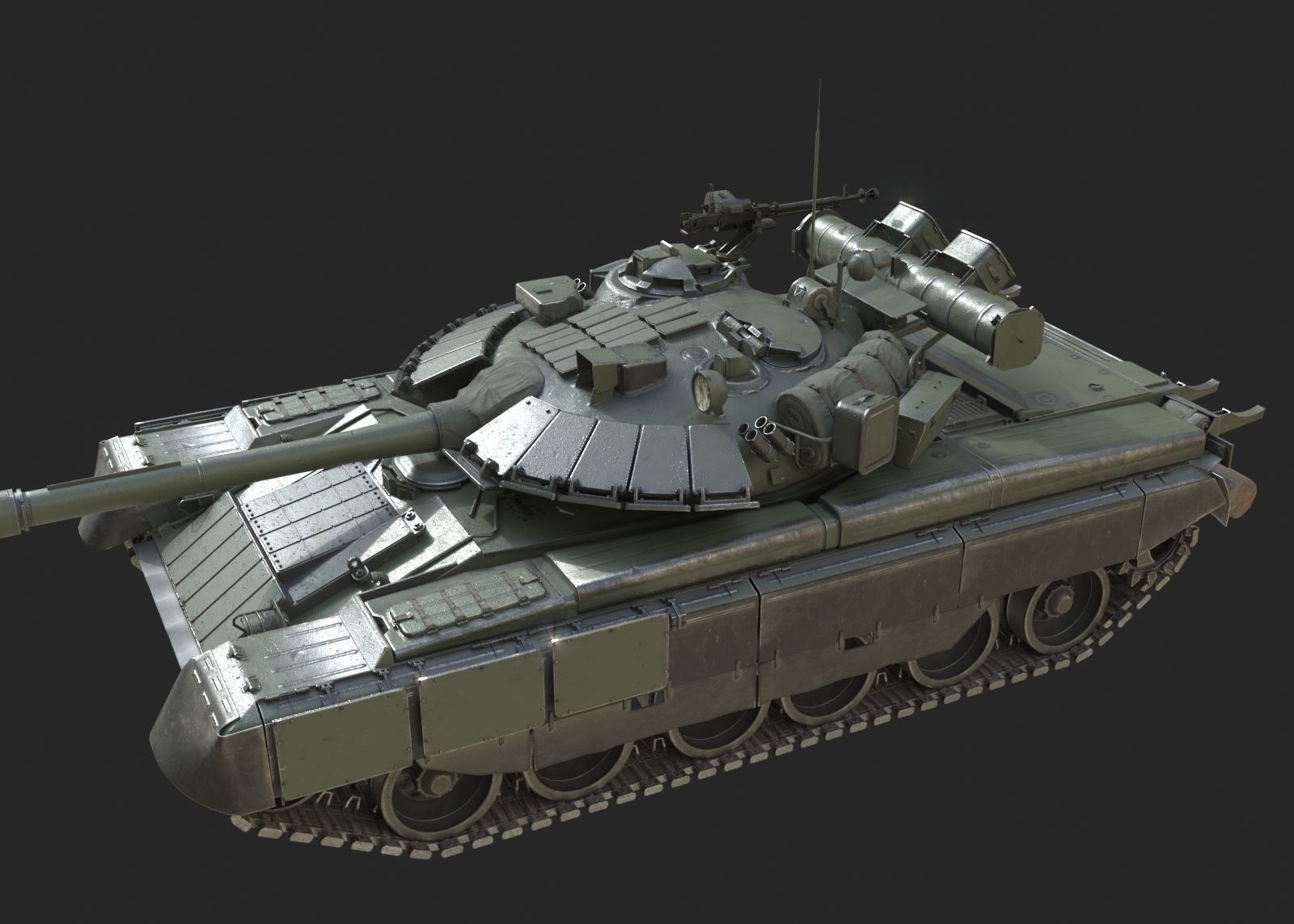 3D model Russian Army T-80BVM T80BVM Main Battle Tank VR / AR / low ...