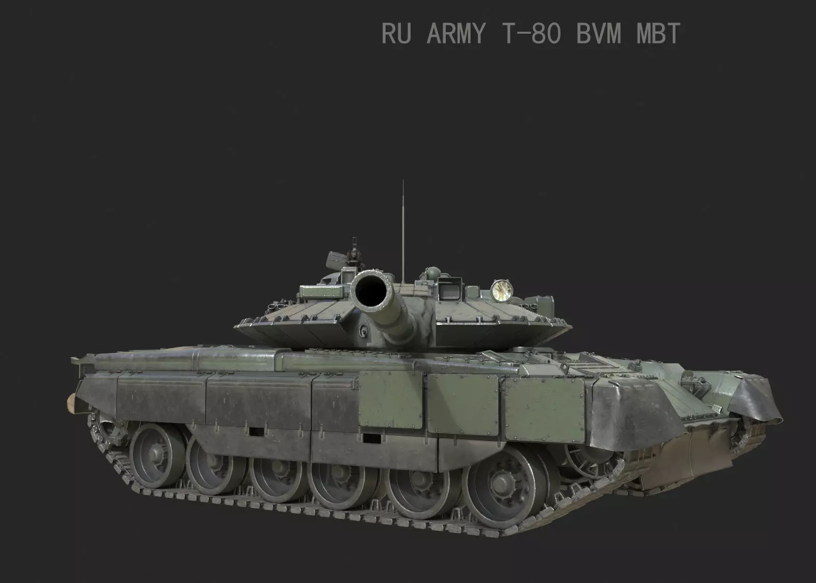 Russian Army T-80BVM T80BVM Main Battle Tank Low-poly 3D model_0