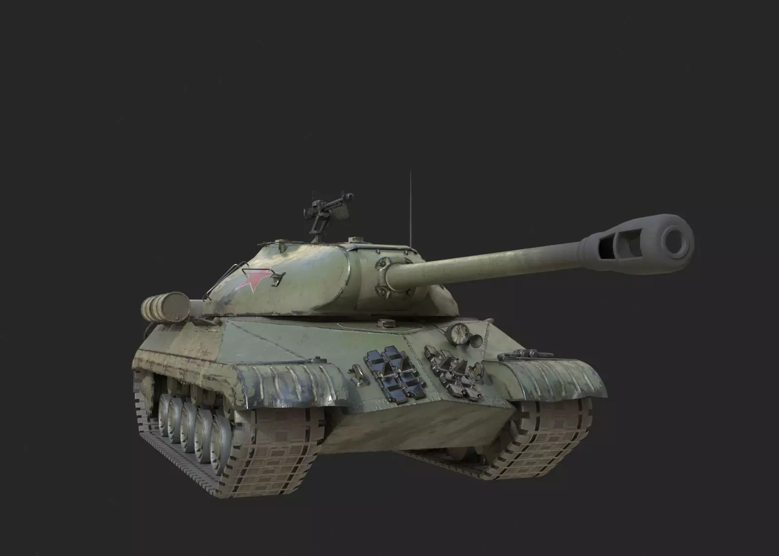 WWII Soviet IS3 IS-3 Heavy Tank Low-poly 3D model_0