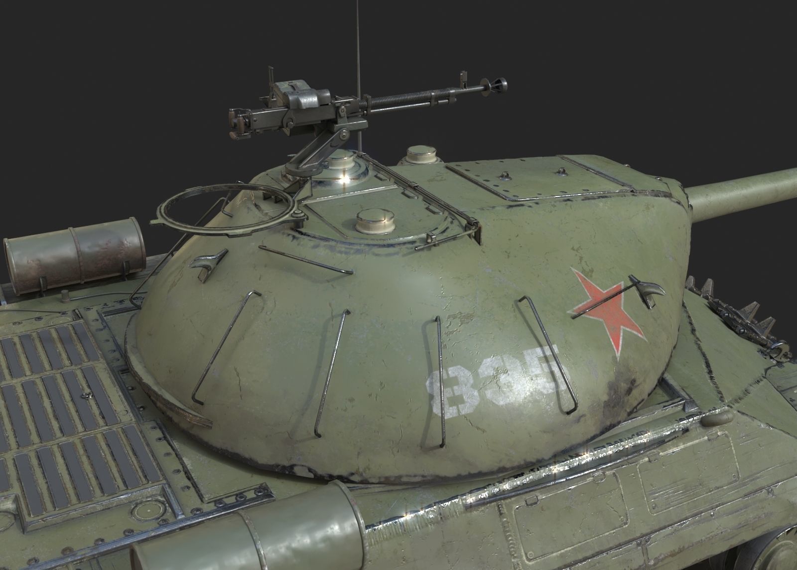 WWII Soviet IS3 IS-3 Heavy Tank Low-poly 3D model_5