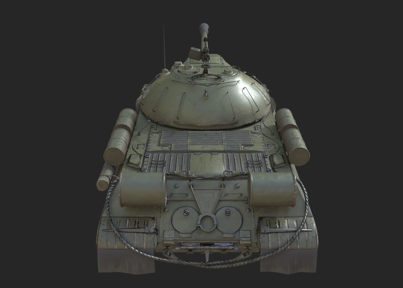 WWII Soviet IS3 IS-3 Heavy Tank Low-poly 3D model_8