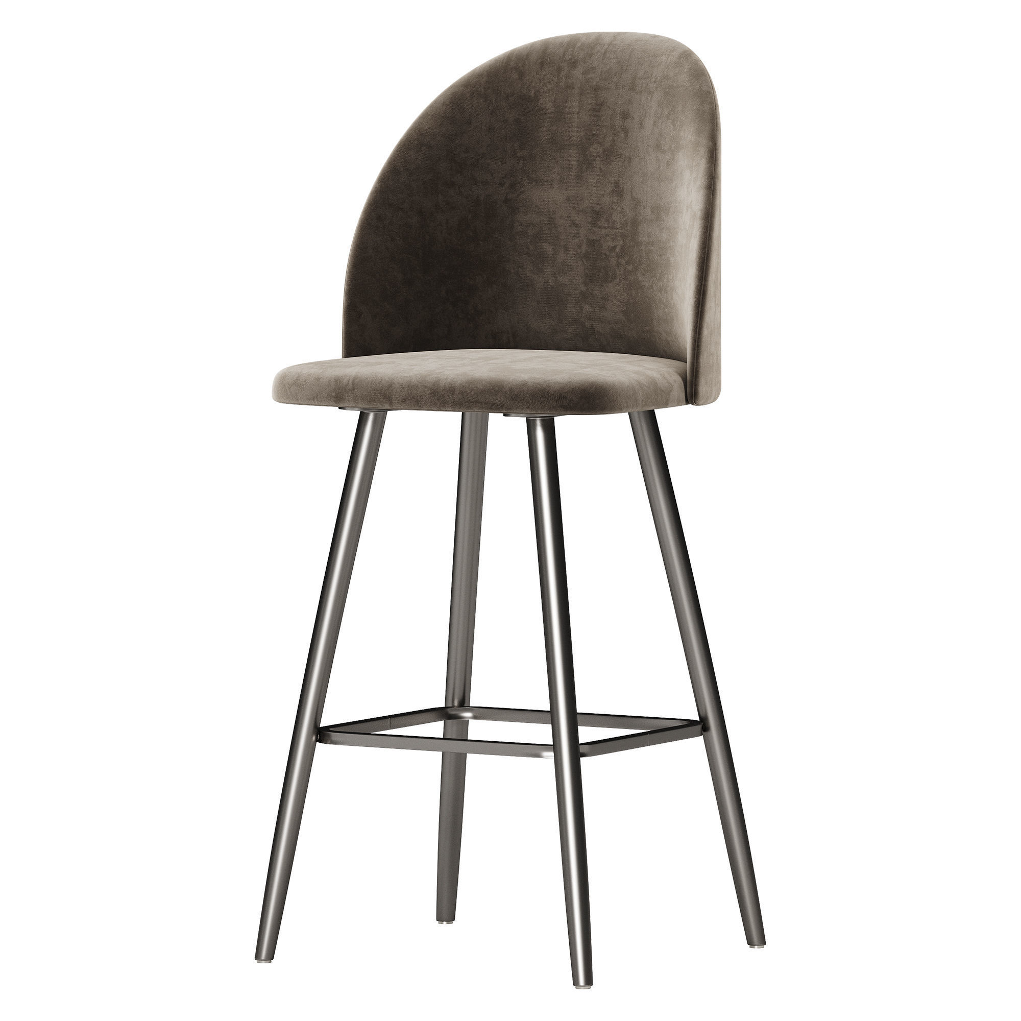 Bar stool with soft loft back 3D model_3