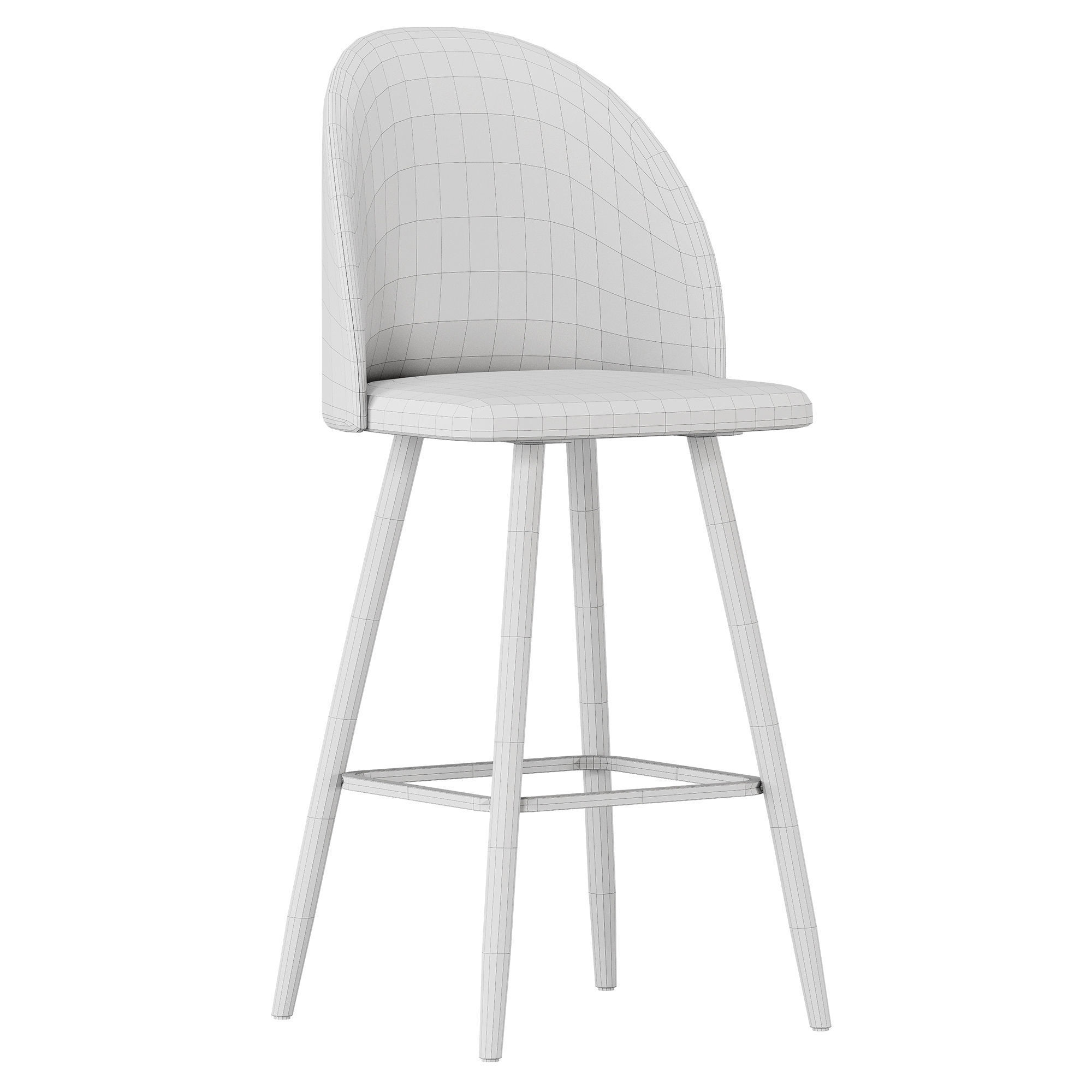 Bar stool with soft loft back 3D model_14