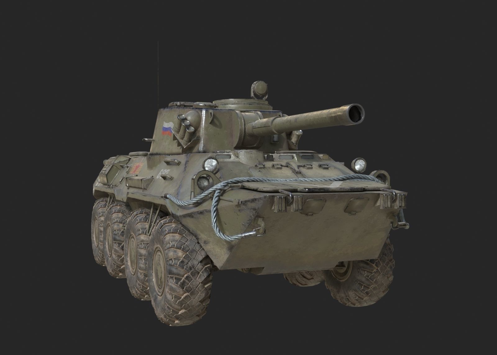 3D model Russian Army 2S23 Nona-SVK Self-propelled howitzer VR / AR ...