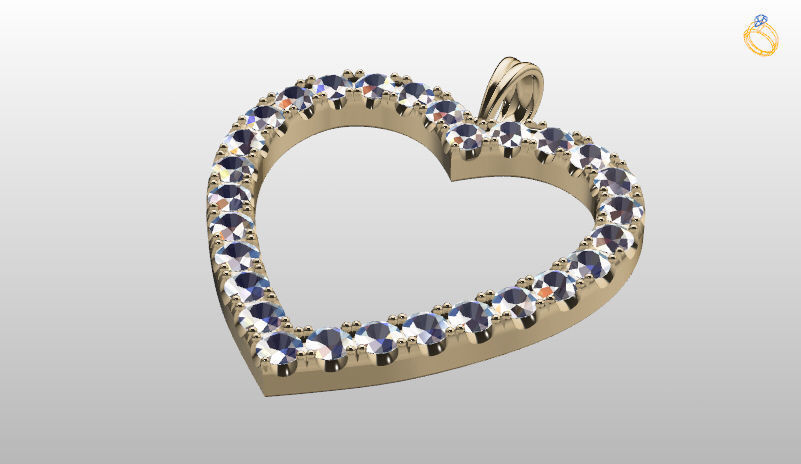 HEART PENDANT WITH BAIL 3D print model_1