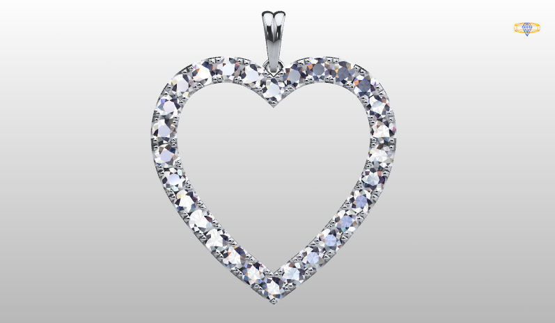 HEART PENDANT WITH BAIL 3D print model_8