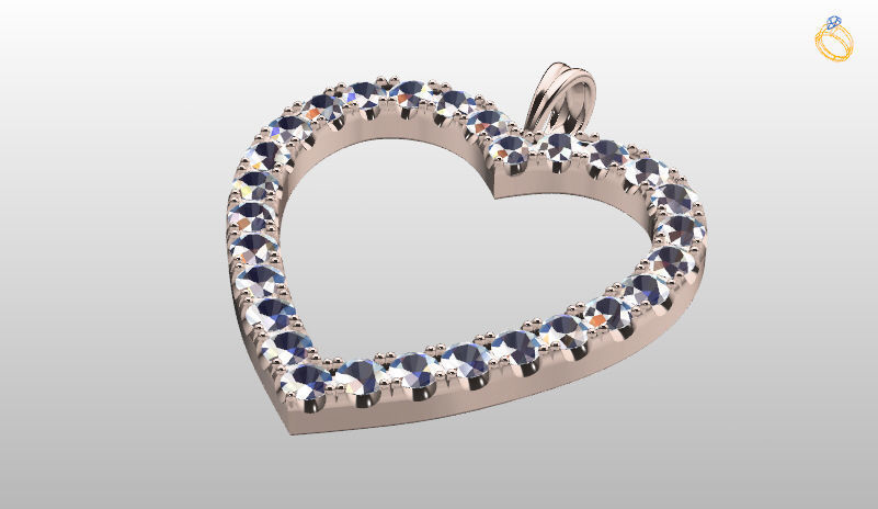 HEART PENDANT WITH BAIL 3D print model_5