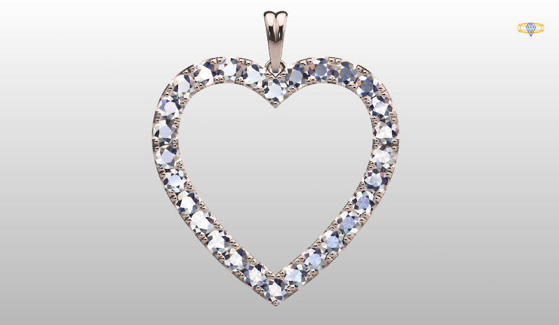 HEART PENDANT WITH BAIL 3D print model_4