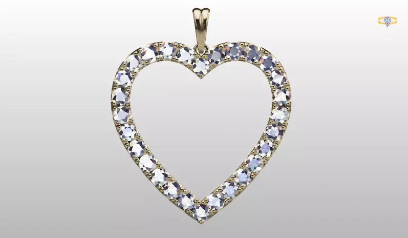 HEART PENDANT WITH BAIL 3D print model_0