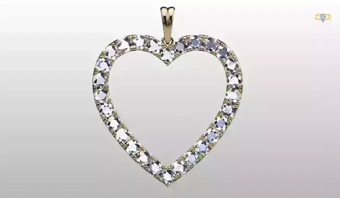 HEART PENDANT WITH BAIL 3D print model