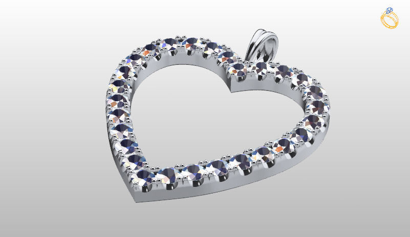 HEART PENDANT WITH BAIL 3D print model_9