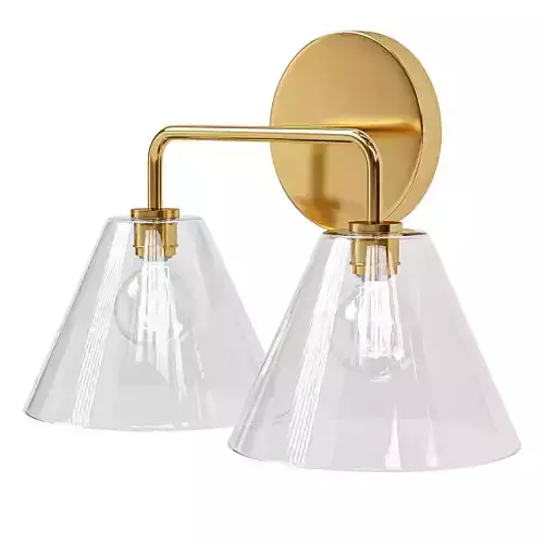 Sculptural 2 light cone sconce