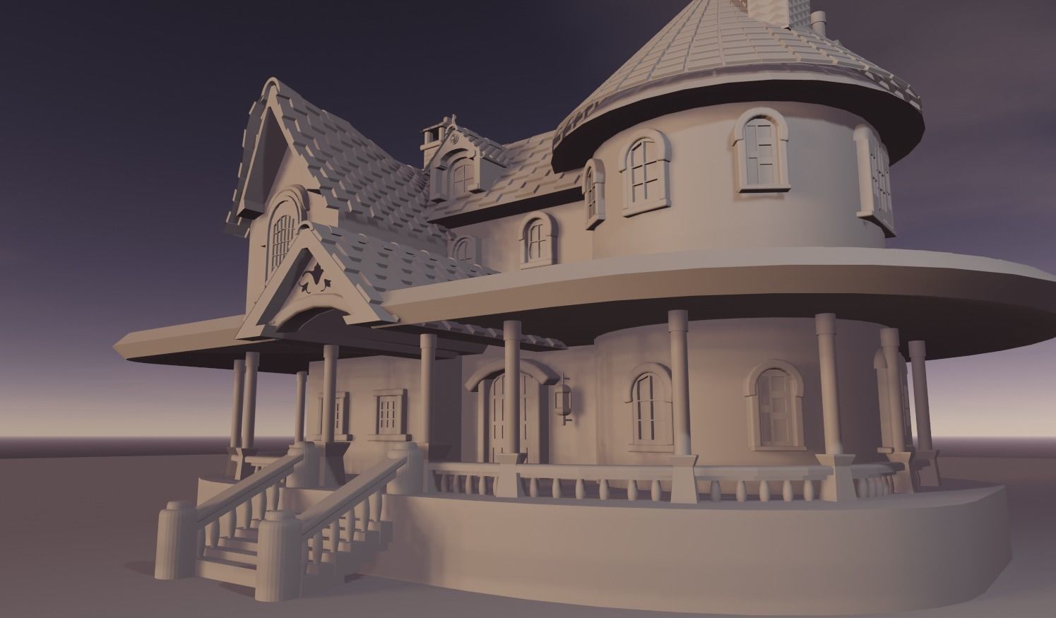 Cartoon Fantasy Low-poly 3D model_1