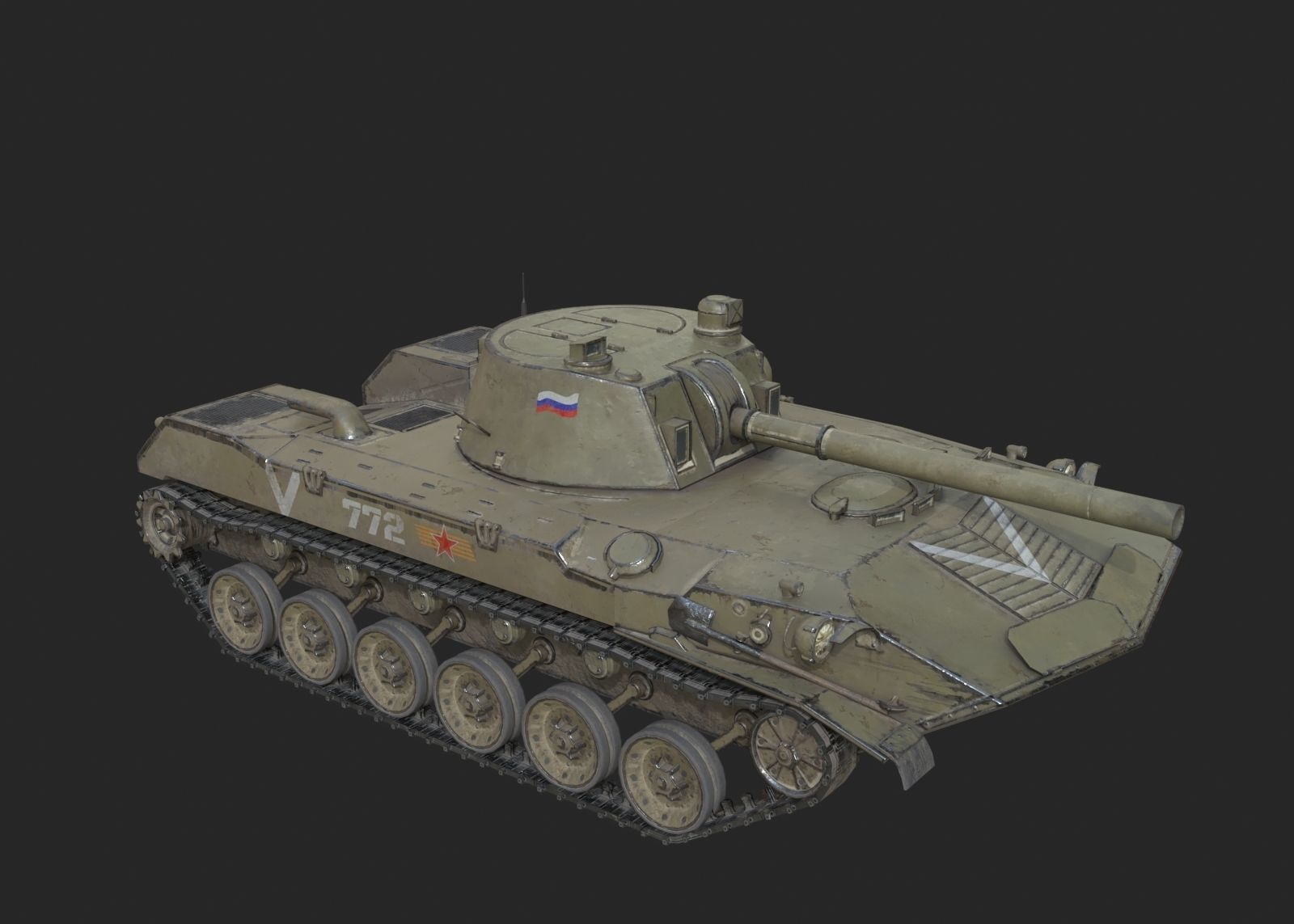 Russian Army BMD2 2S9 NONA Self-Propelled Artillery SPA Low-poly 3D model_1