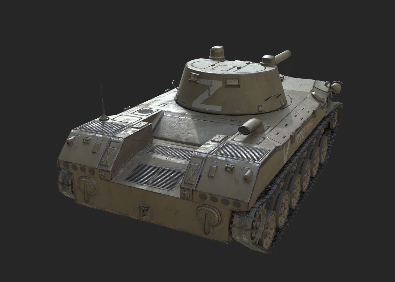 Russian Army BMD2 2S9 NONA Self-Propelled Artillery SPA Low-poly 3D model_5