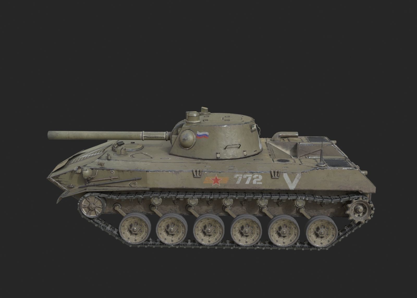 Russian Army BMD2 2S9 NONA Self-Propelled Artillery SPA Low-poly 3D model_8