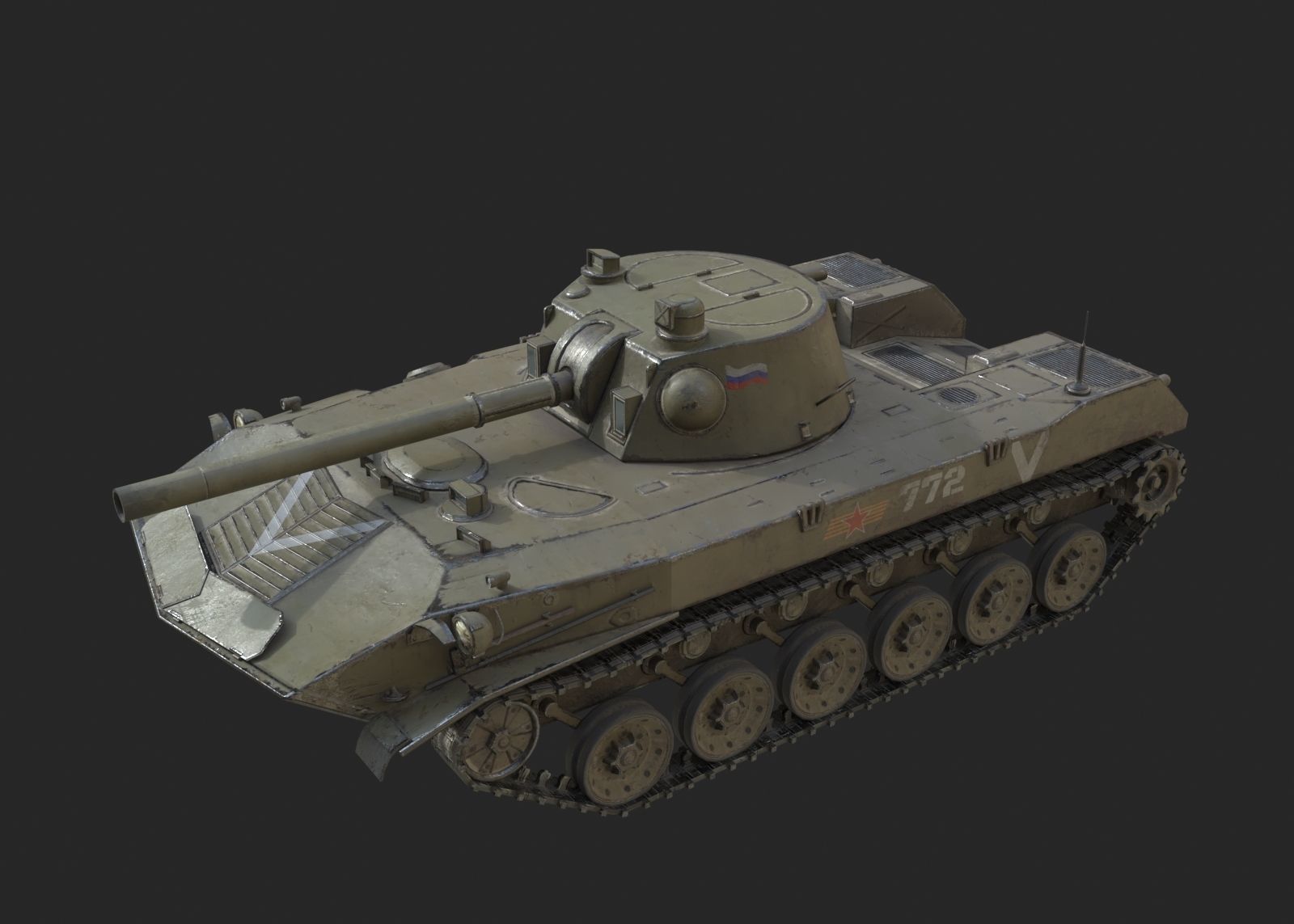 Russian Army BMD2 2S9 NONA Self-Propelled Artillery SPA Low-poly 3D model_4