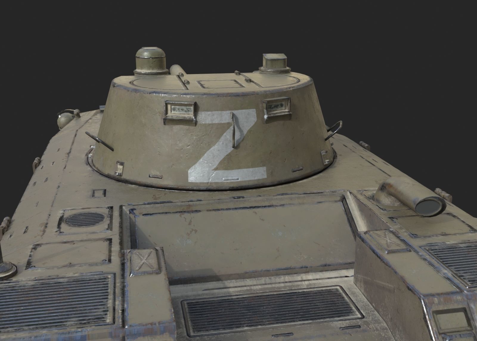 Russian Army BMD2 2S9 NONA Self-Propelled Artillery SPA Low-poly 3D model_10