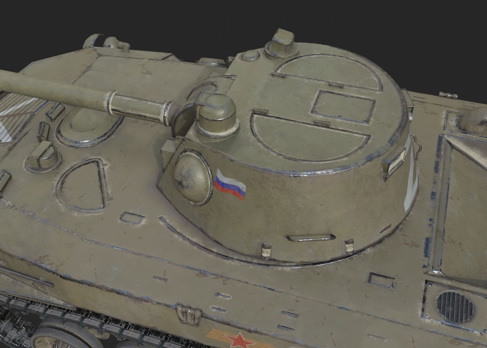 Russian Army BMD2 2S9 NONA Self-Propelled Artillery SPA Low-poly 3D model_9