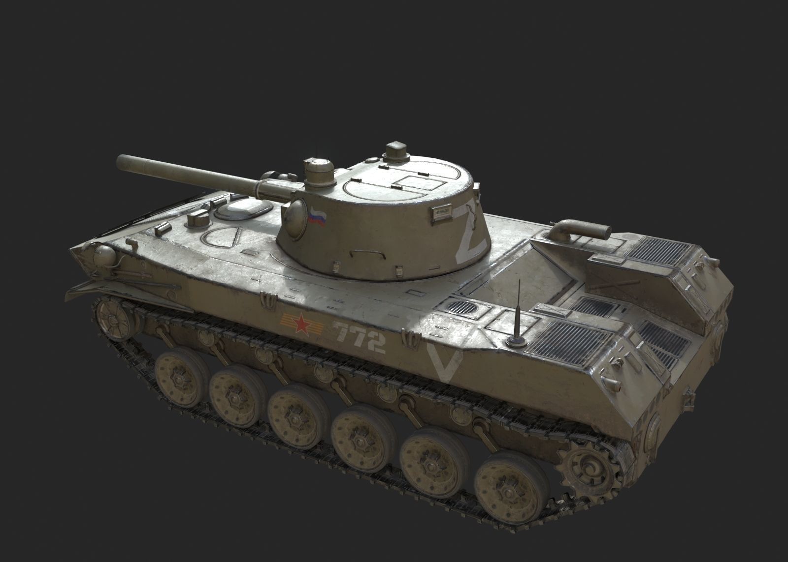 Russian Army BMD2 2S9 NONA Self-Propelled Artillery SPA Low-poly 3D model_3