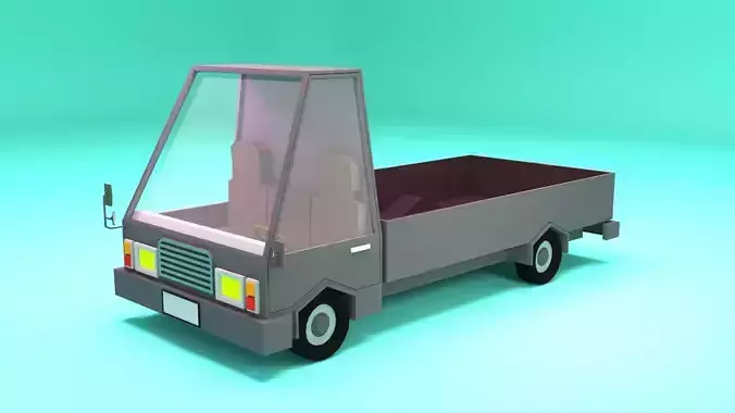Low Poly Cartoon Truck 01