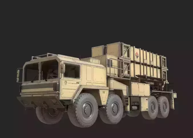 3 coatings USA MIM-104 Patriot Anti-air Missile Launcher Low-poly 3D model