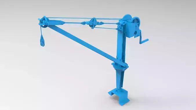 Old Manual Crane 3D Printed