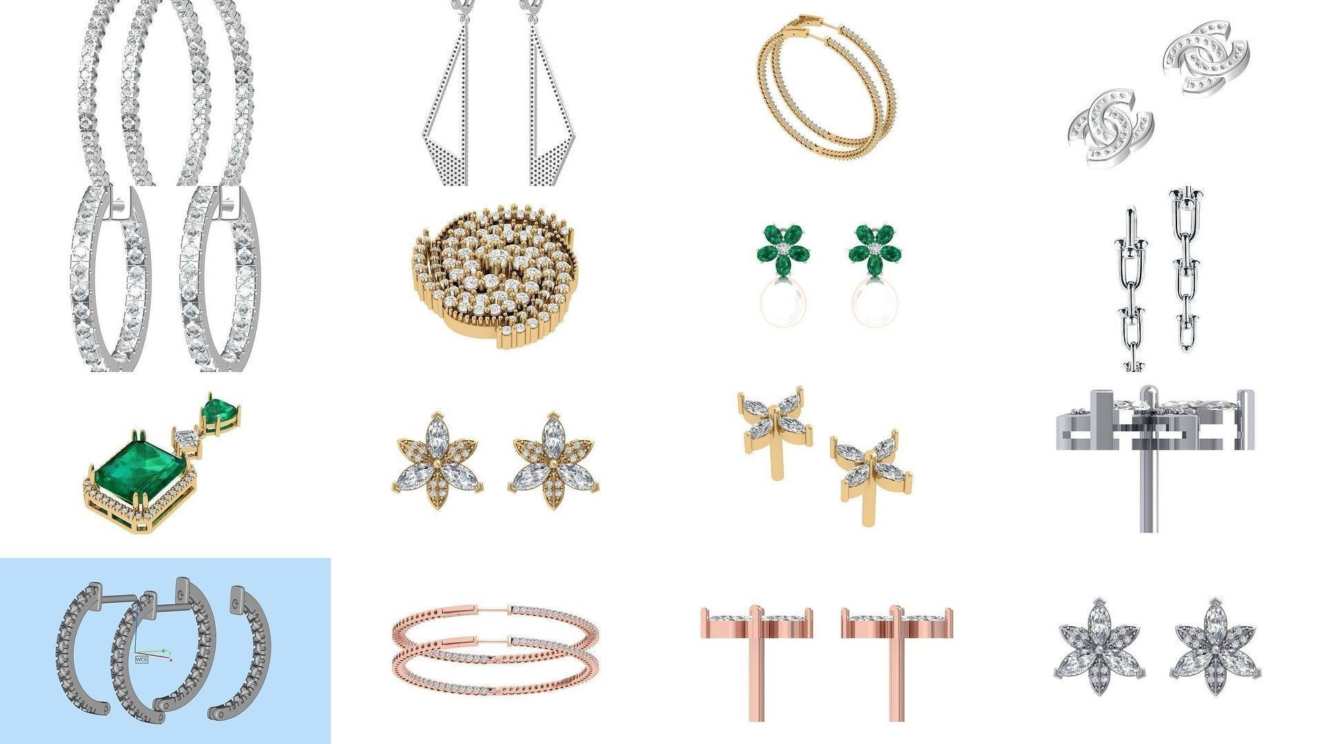 Antiq Earing Collaction 3D Model Collection_1