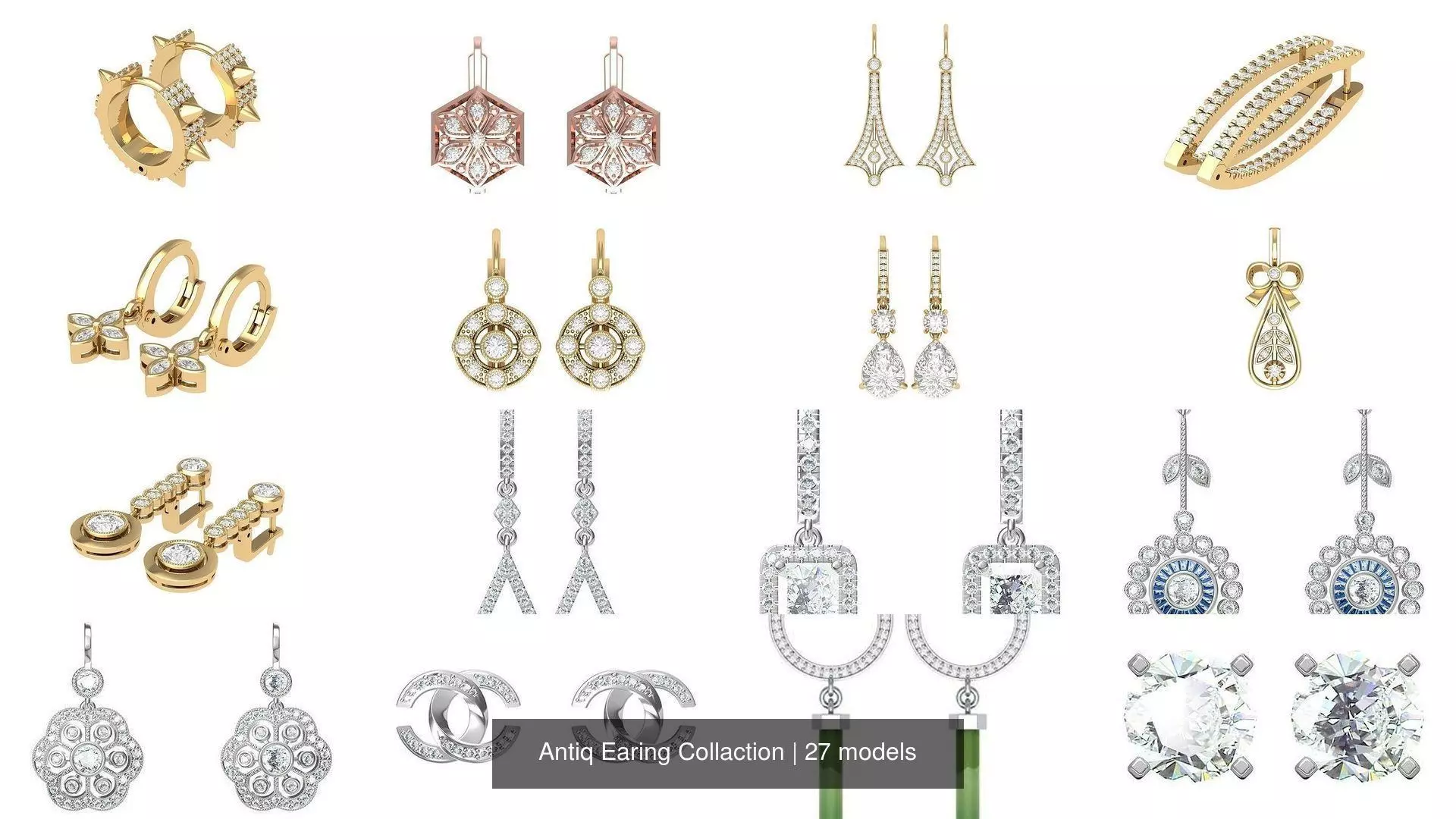 Antiq Earing Collaction 3D Model Collection_0