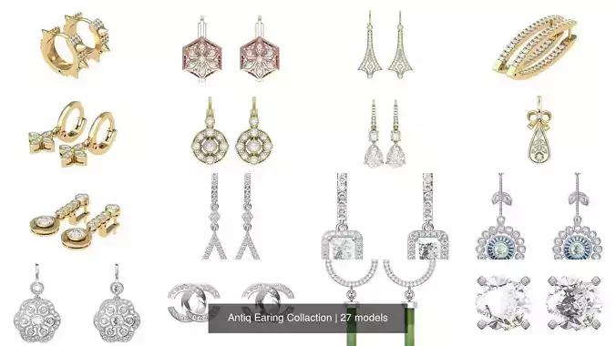 Antiq Earing Collaction 3D Model Collection
