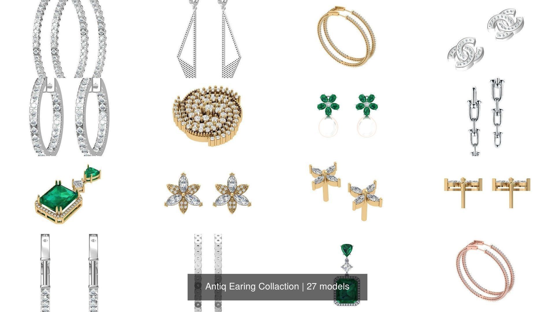 Antiq Earing Collaction 3D Model Collection_2