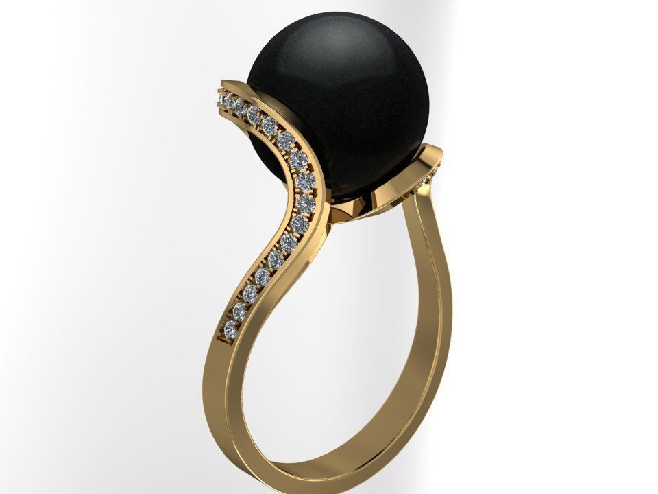 Pearl ring No2 3D print model_1