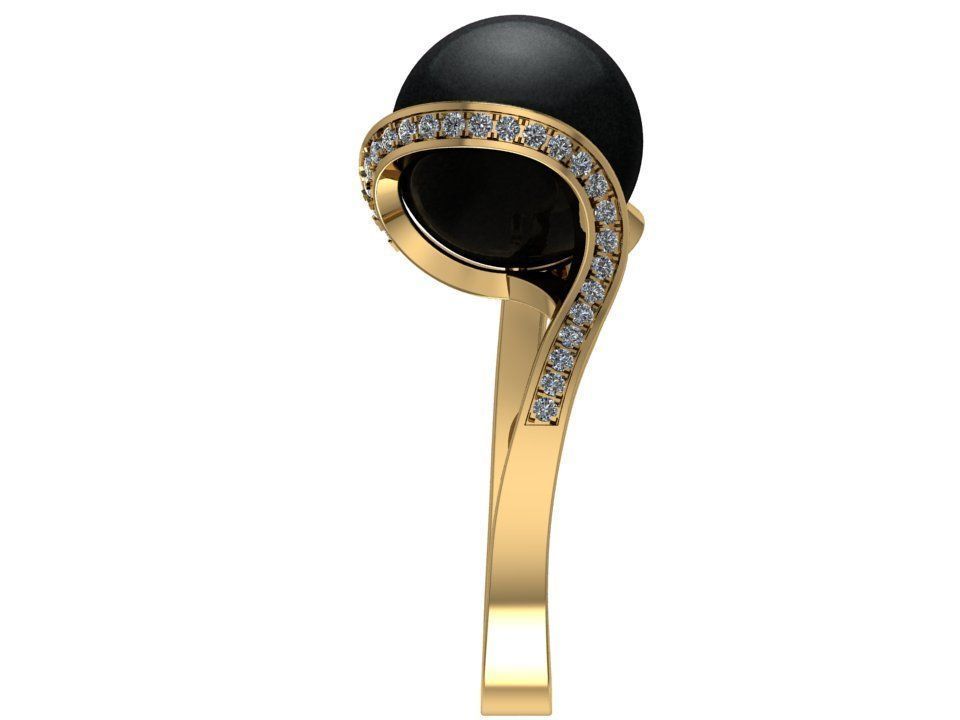 Pearl ring No2 3D print model_4