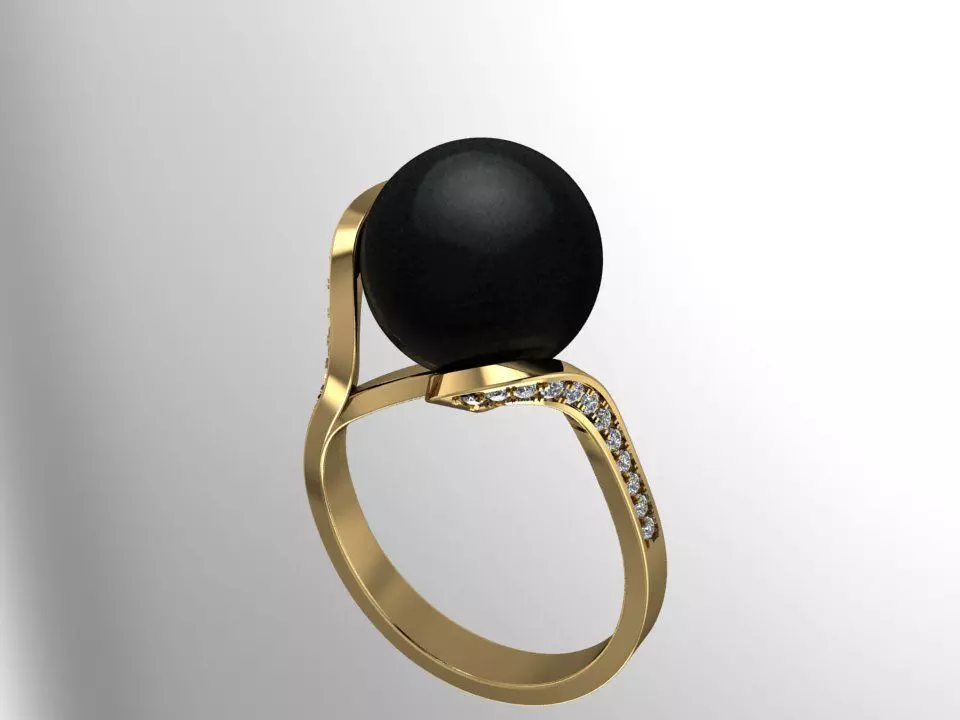 Pearl ring No2 3D print model_0