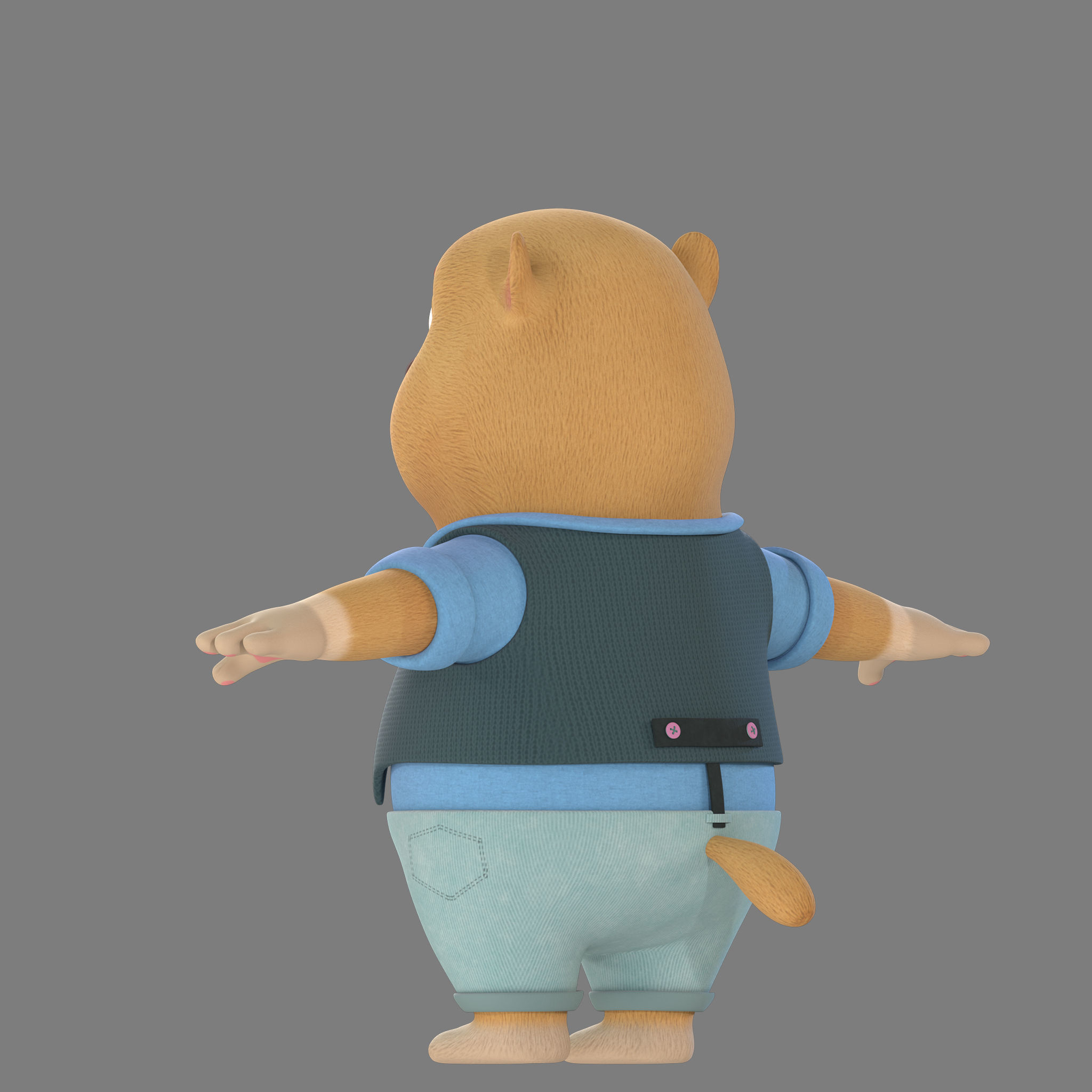 cartoon marmot 3D model_2