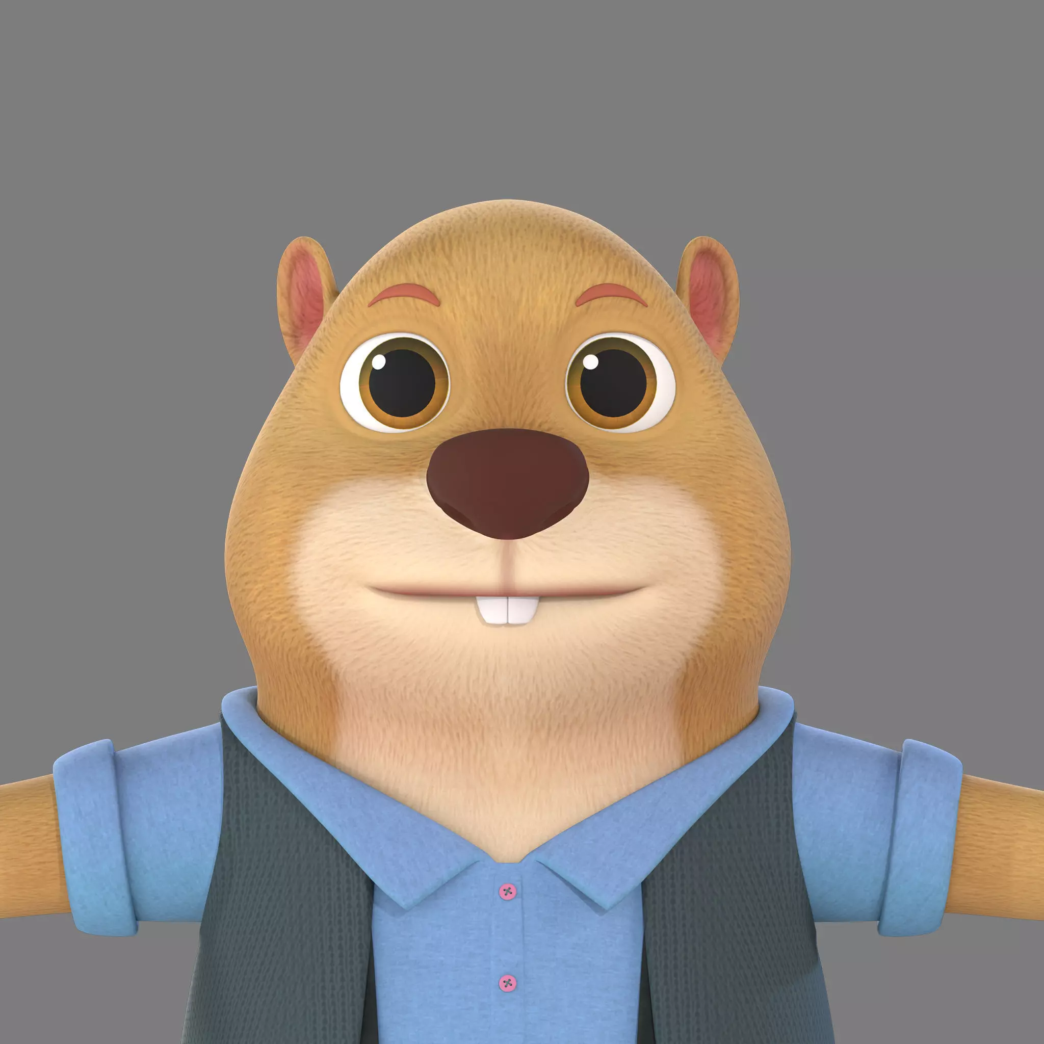 cartoon marmot 3D model_0