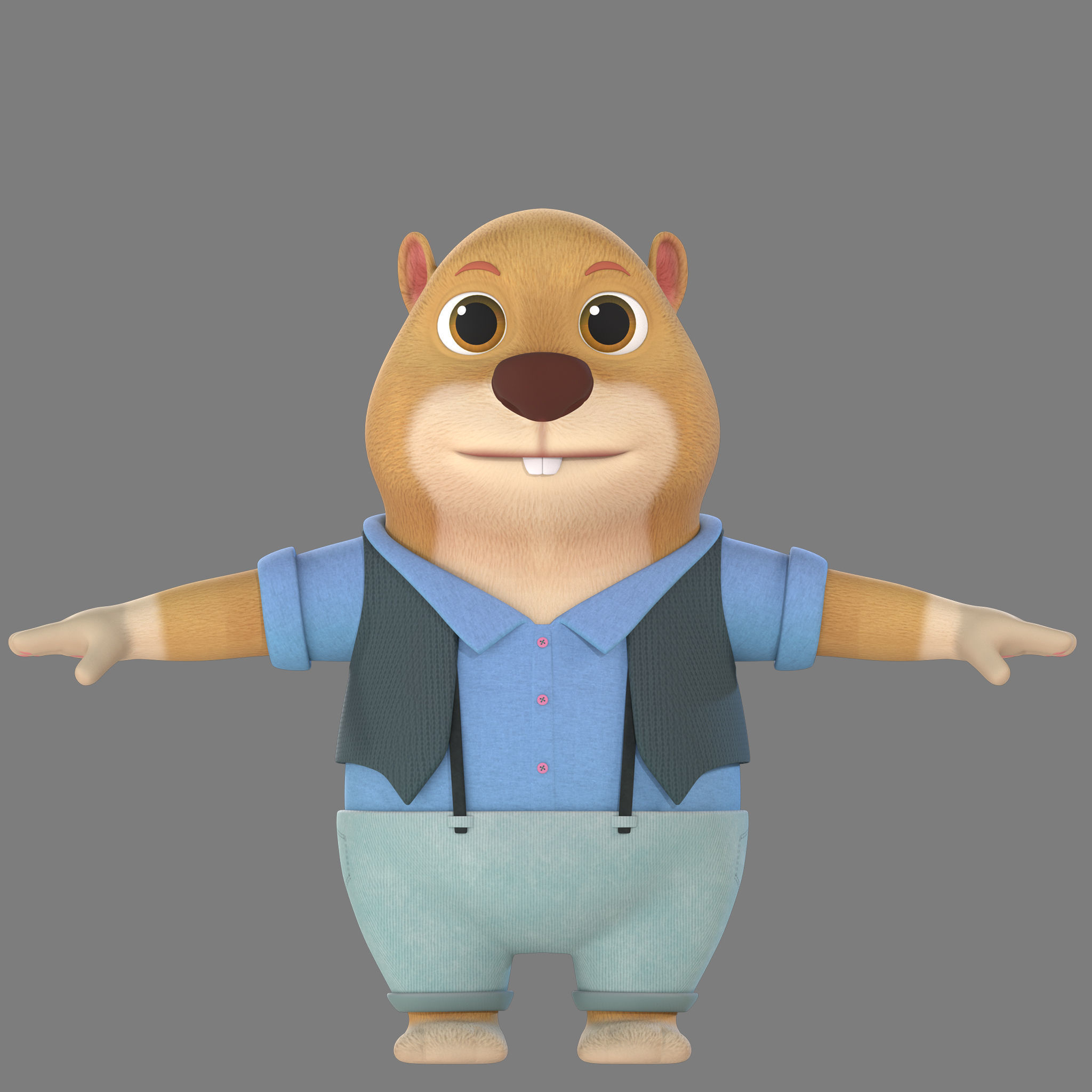 cartoon marmot 3D model_5