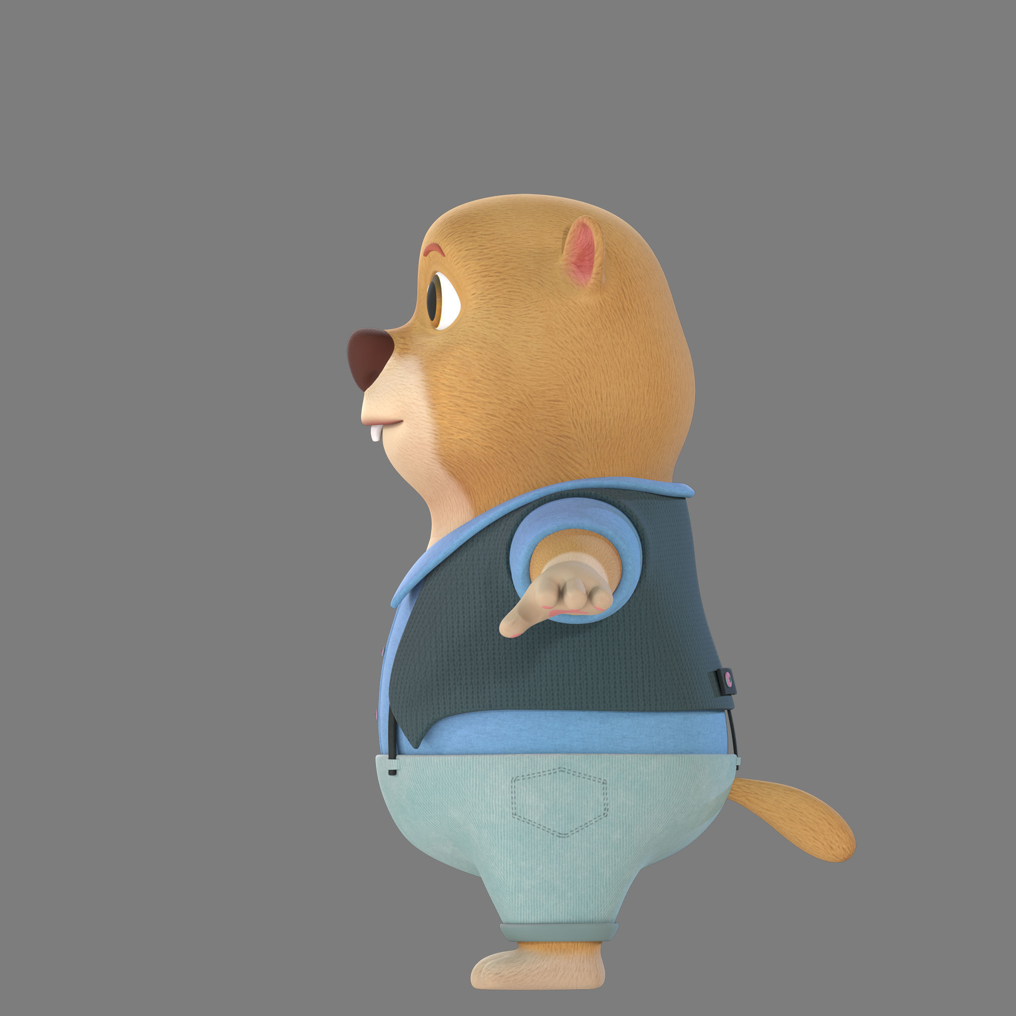cartoon marmot 3D model_4