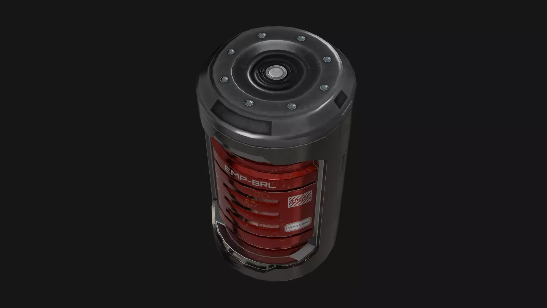 Sci-fi EMP Barrel Low-poly 3D model_0