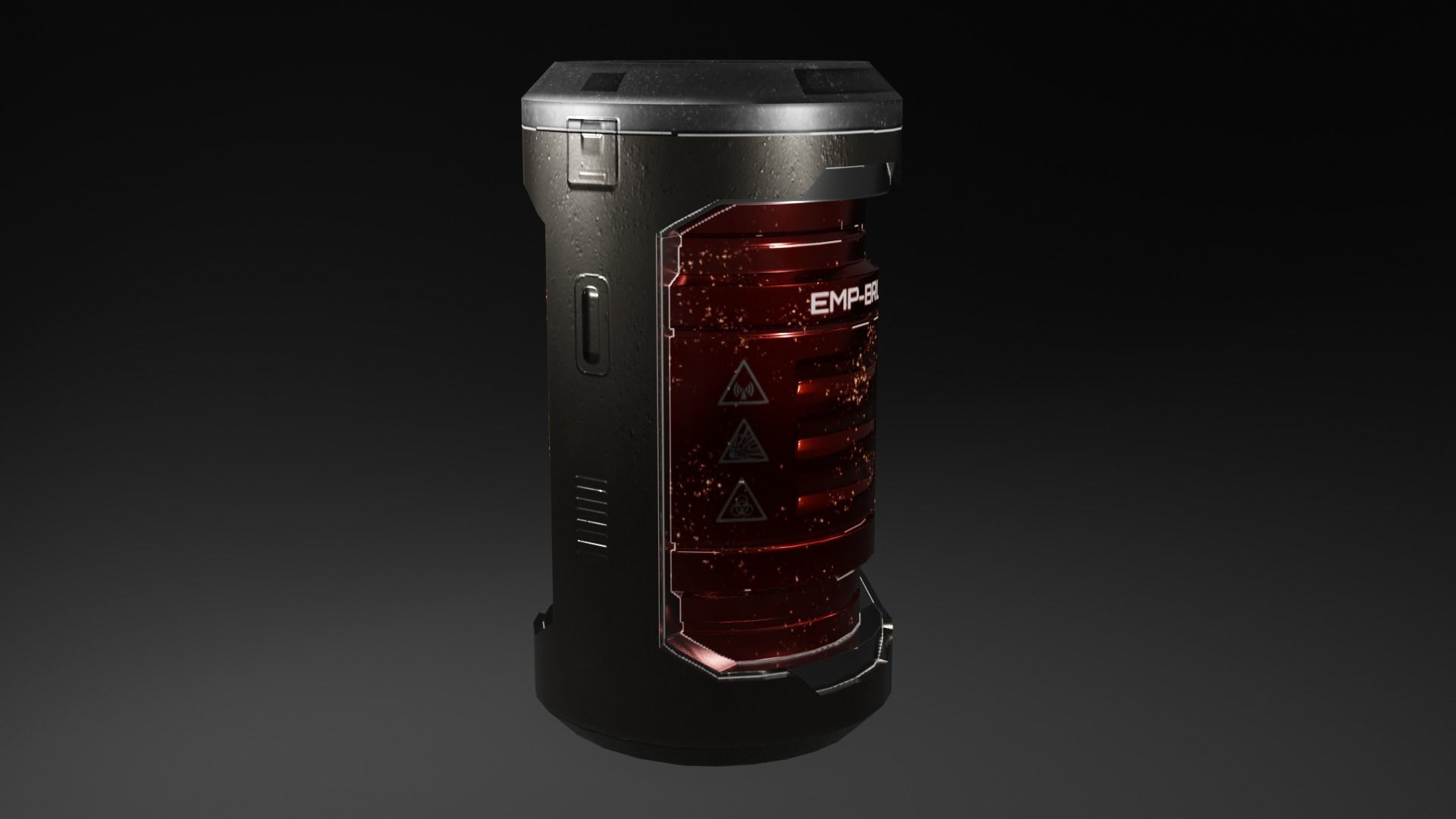 Sci-fi EMP Barrel Low-poly 3D model_1