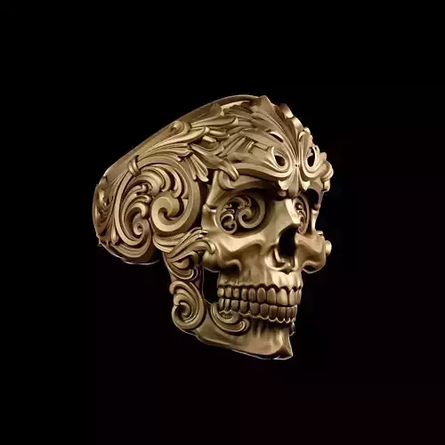 RIng Filigree Skull 3D print model