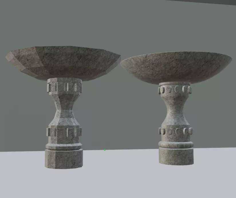 Marble Fountain Low Poly and High Poly Low-poly 3D model