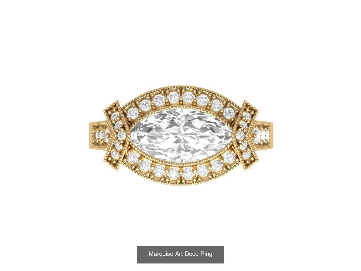 Marquise Ring Collaction 3D Model Collection_1