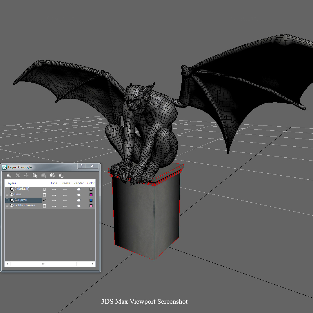 Gargoyle Statue 3D model_4