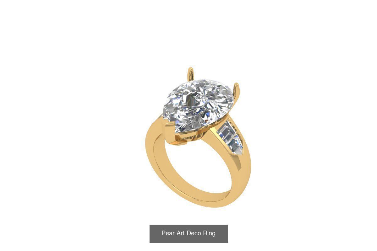 Pear Ring Collaction 3D Model Collection_9