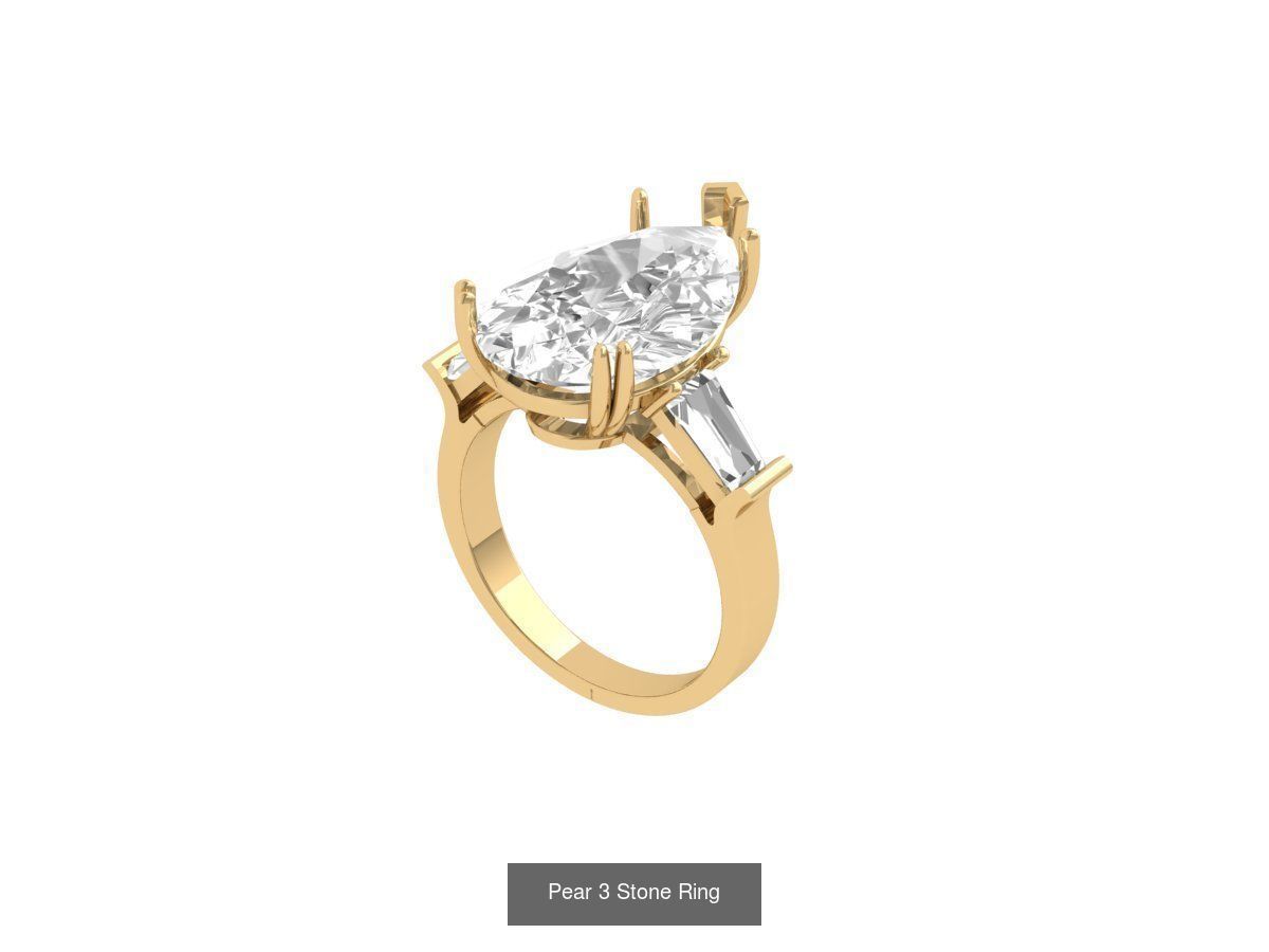 Pear Ring Collaction 3D Model Collection_7