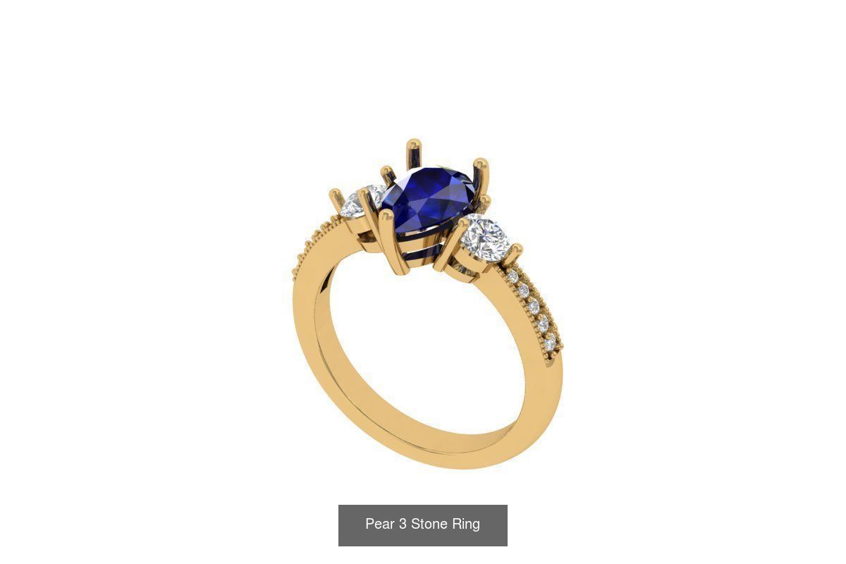 Pear Ring Collaction 3D Model Collection_8